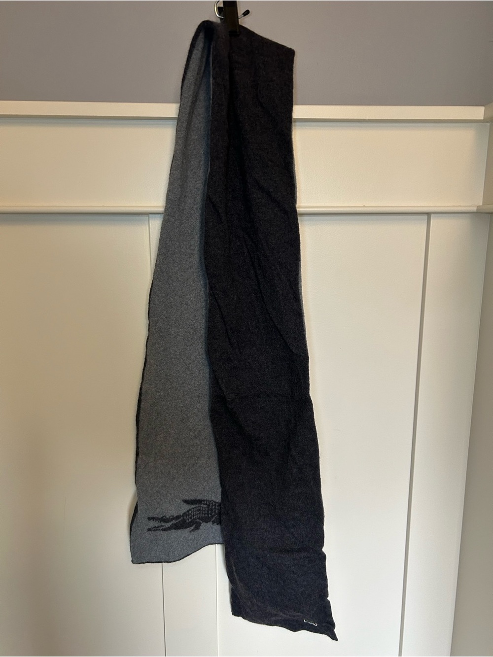 Vintage Lacoste 100% wool reversible scarf - Picture 2 of 8
